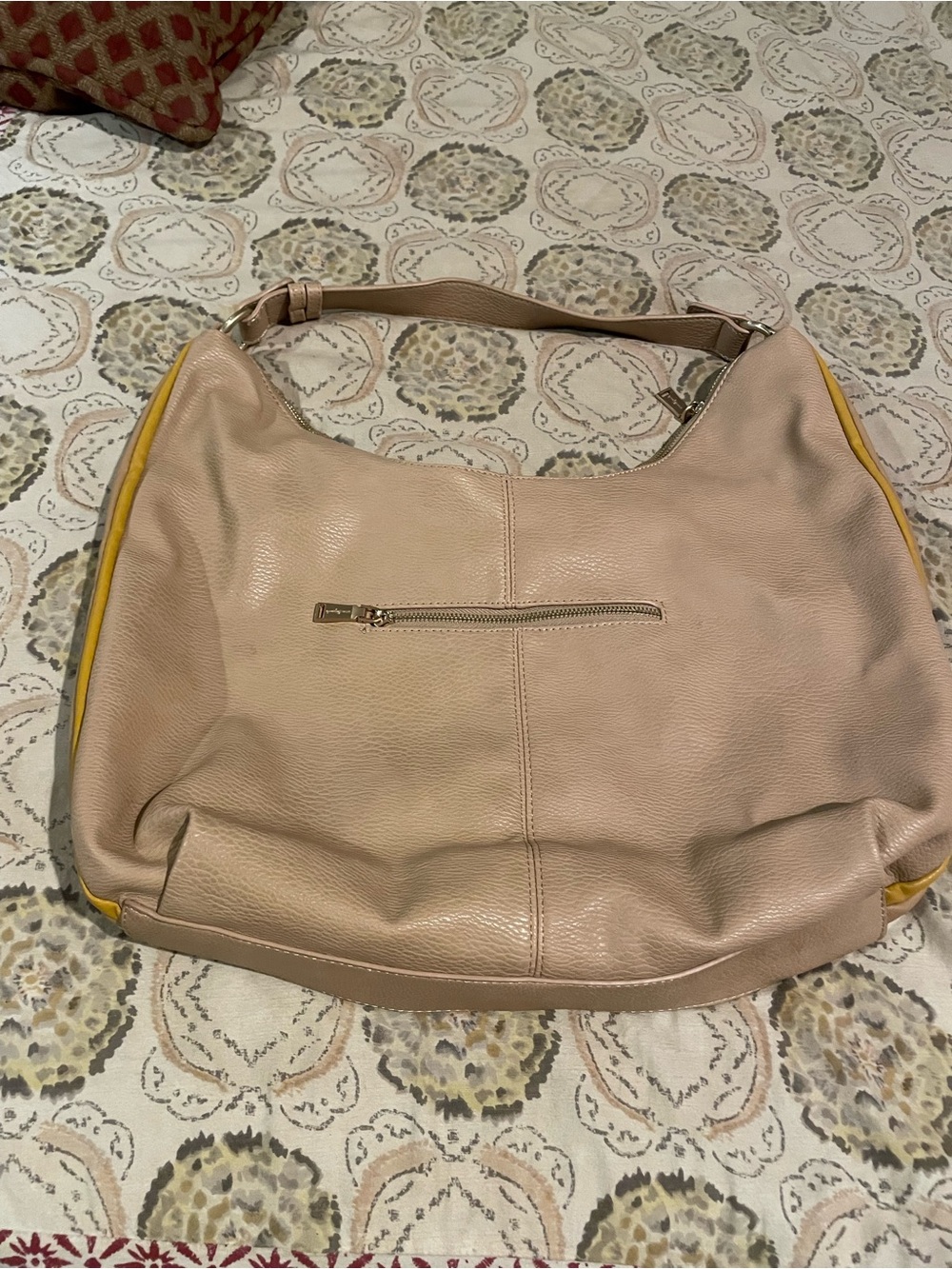 Faux Leather Shoulder Bag with Bright Side Piping from Anthropologie